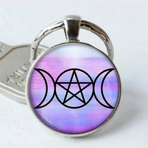 New Triple Moon Silver Tone Keychain.